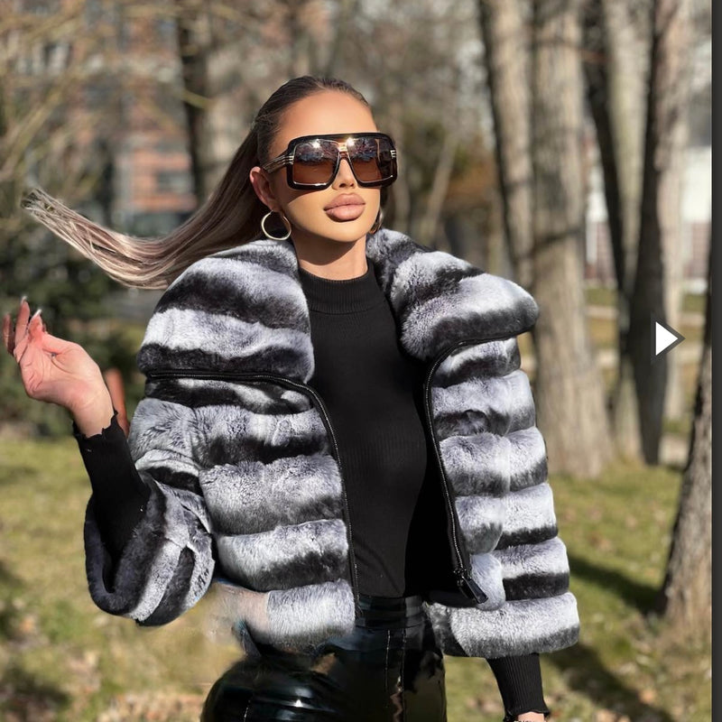 Grey Short Rex Jacket