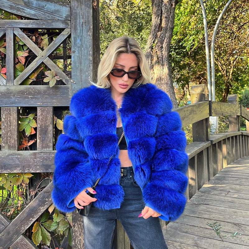 Royal Blue All fox fur