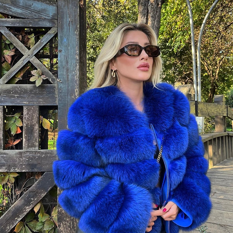 Royal Blue All fox fur